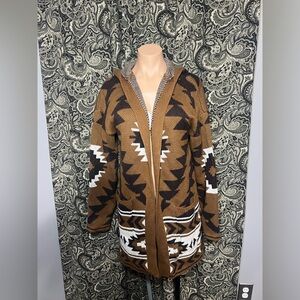 Lucky Brand Brown and White Knit Sweater